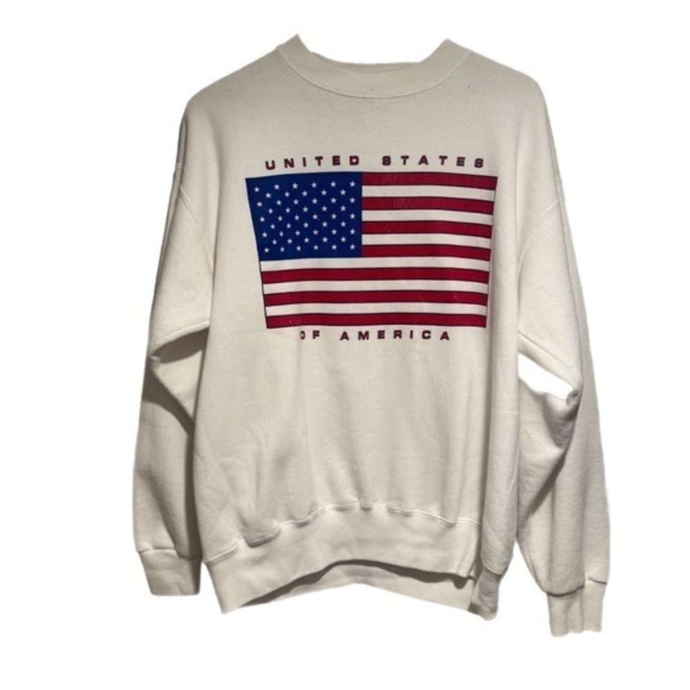 Vintage 90s American Flag Santee Heavyweight Sweatshirt